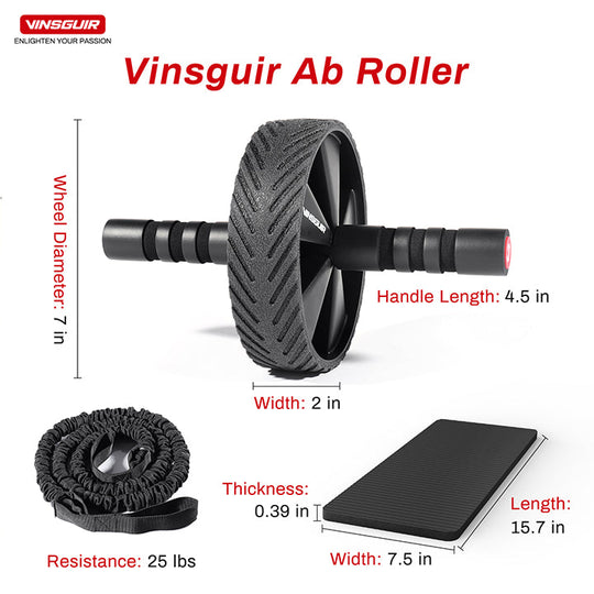 Premium knee pad included with Vinsguir ab roller for comfortable floor exercises