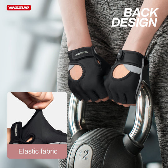 Breathable Lycra fabric back on Vinsguir fitness gloves