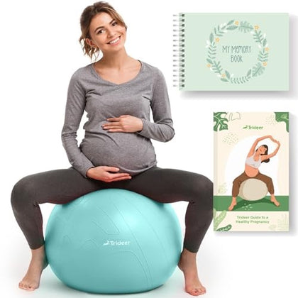 Trideer pregnancy ball with free guidebook and baby memory book