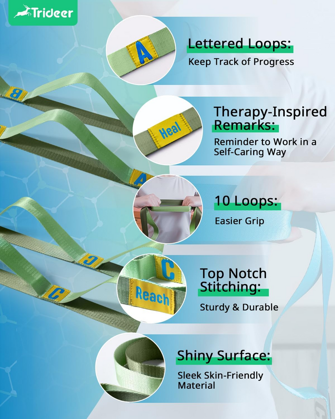 Trideer 10 Loops Non-Elastic Stretching Strap