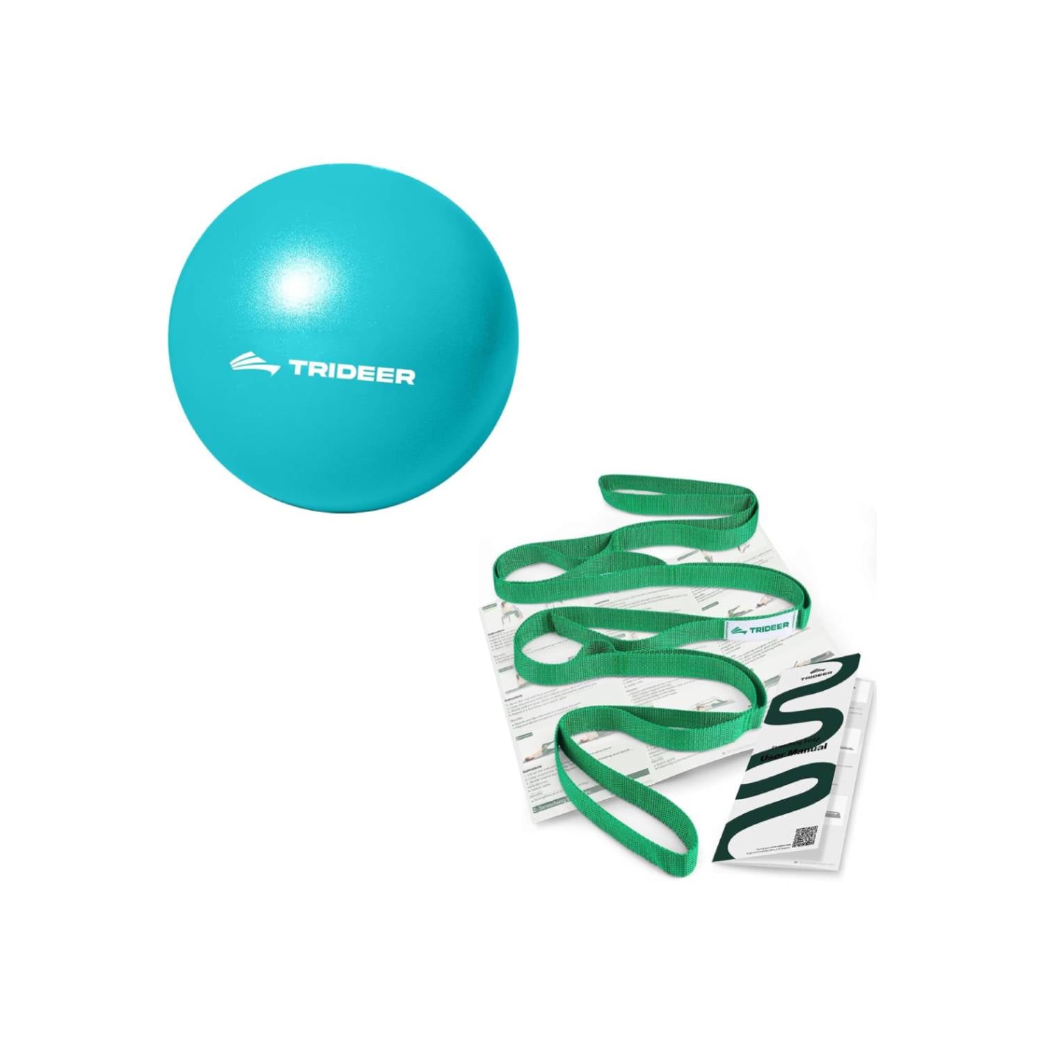 Trideer 9 inch Pilates Ball Physical Therapy Ball & Stretching Strap