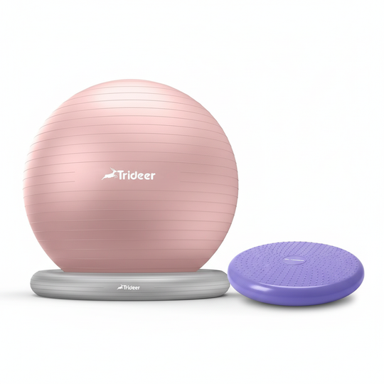 Pink Ball Chair + Purple Wobble Cushion - Front View
