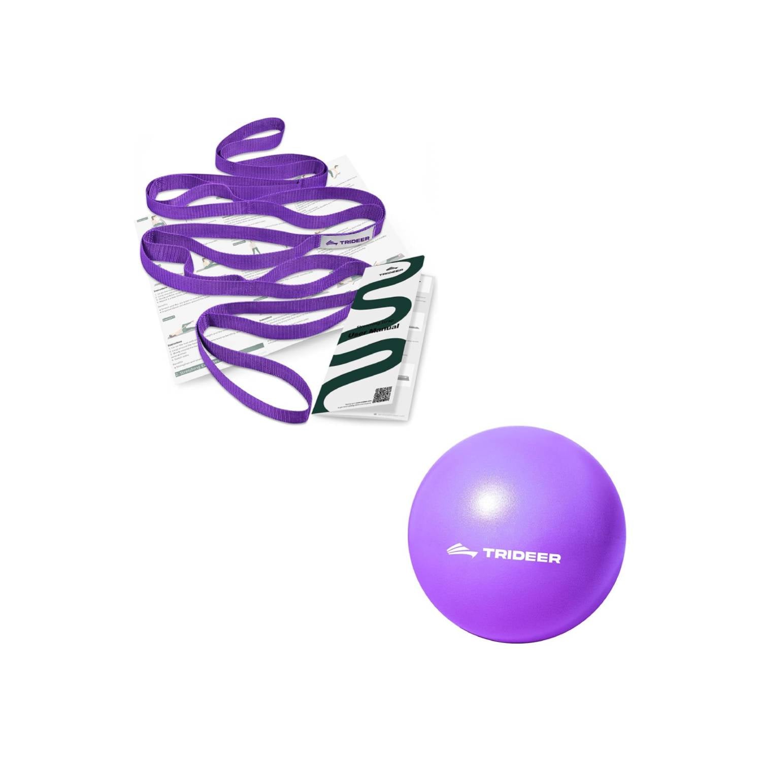 Trideer 9 inch Pilates Ball Physical Therapy Ball & Stretching Strap