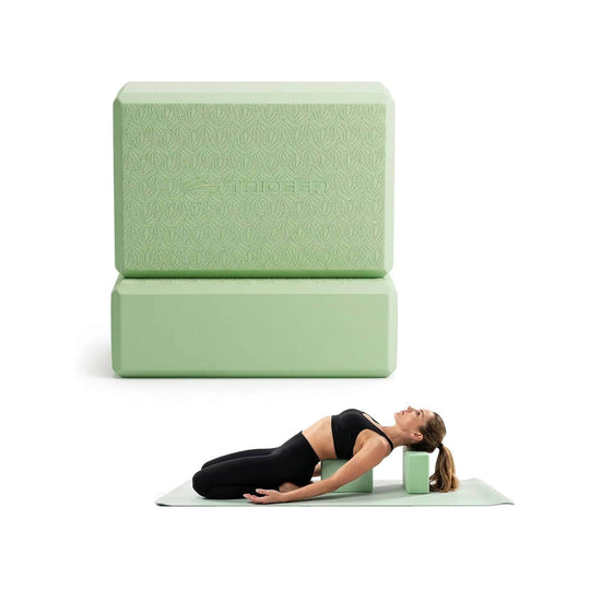 Trideer High Density Foam Yoga Blocks - 2 Pack for Yoga & Stretching Practice