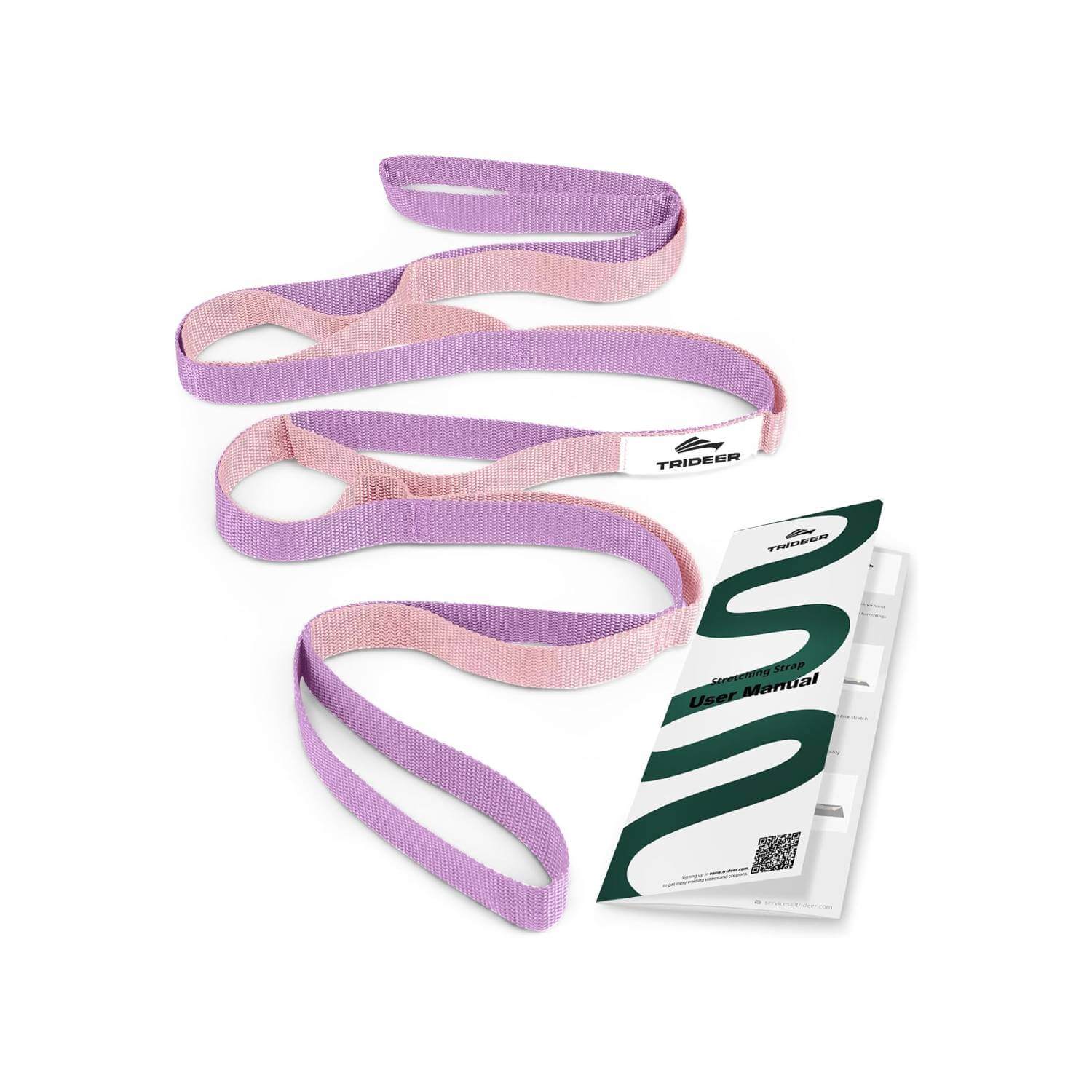 Trideer 10-Loop Stretching Strap | Non-Elastic Yoga & Physical Therapy Band