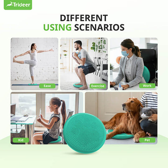 Trideer wiggle seat cushion for sensory seating and core strengthening