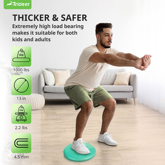 Glossy wobble cushion showing textured surface for balance training