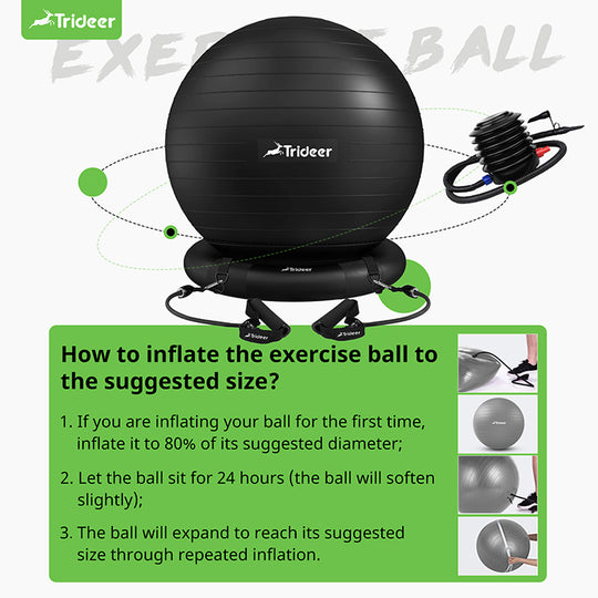 Office ball chair with pump included for easy inflation