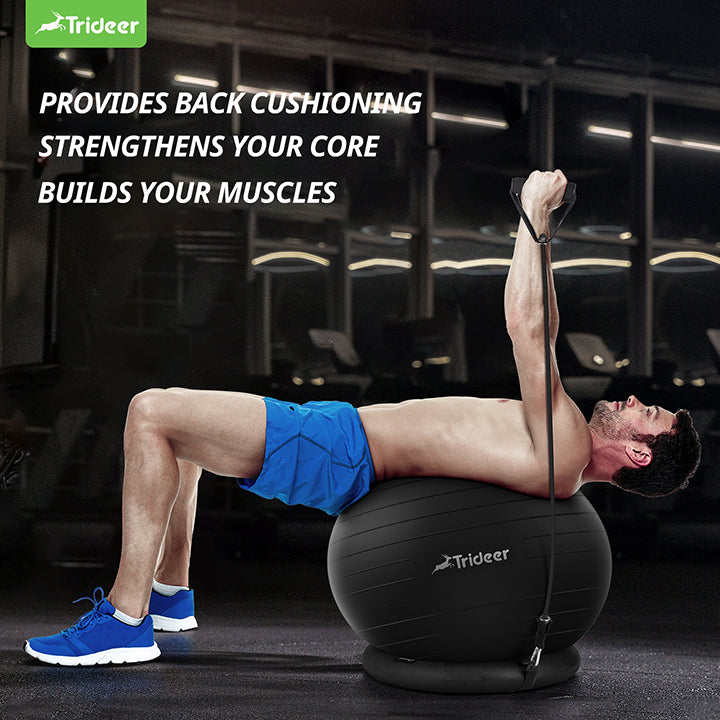 Trideer 65cm Yoga Ball Chair with Base for Home and Office