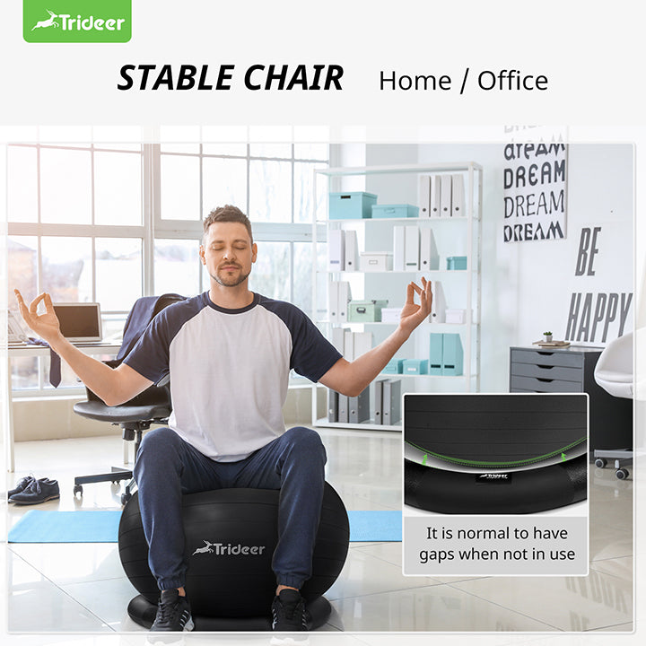 Trideer 65cm Yoga Ball Chair with Base for Home and Office