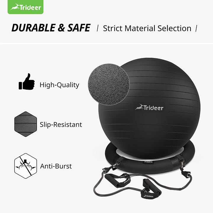 Trideer 65cm Yoga Ball Chair with Base for Home and Office