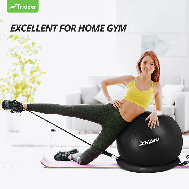Trideer 65cm Yoga Ball Chair with Base for Home and Office