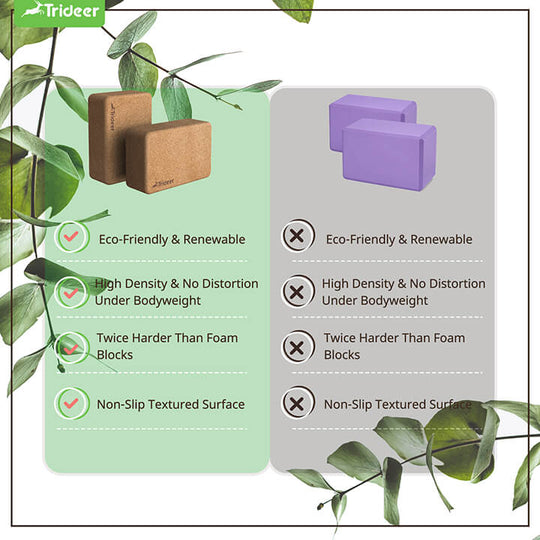 Eco-friendly cork yoga blocks more durable than foam lighter than wood