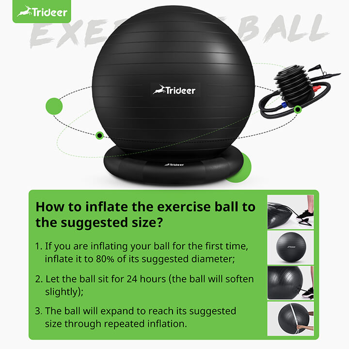 Trideer exercise ball chair with anti-slip base and pump