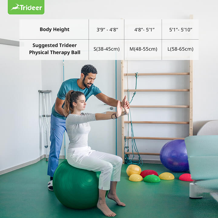Physical therapy exercise ball for post-surgery recovery and rehab training