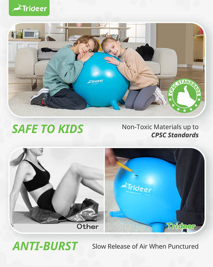 Child using flexible seating ball chair in elementary classroom