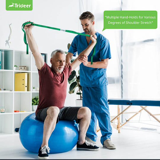 Trideer yoga strap for physical therapy and rehab exercises